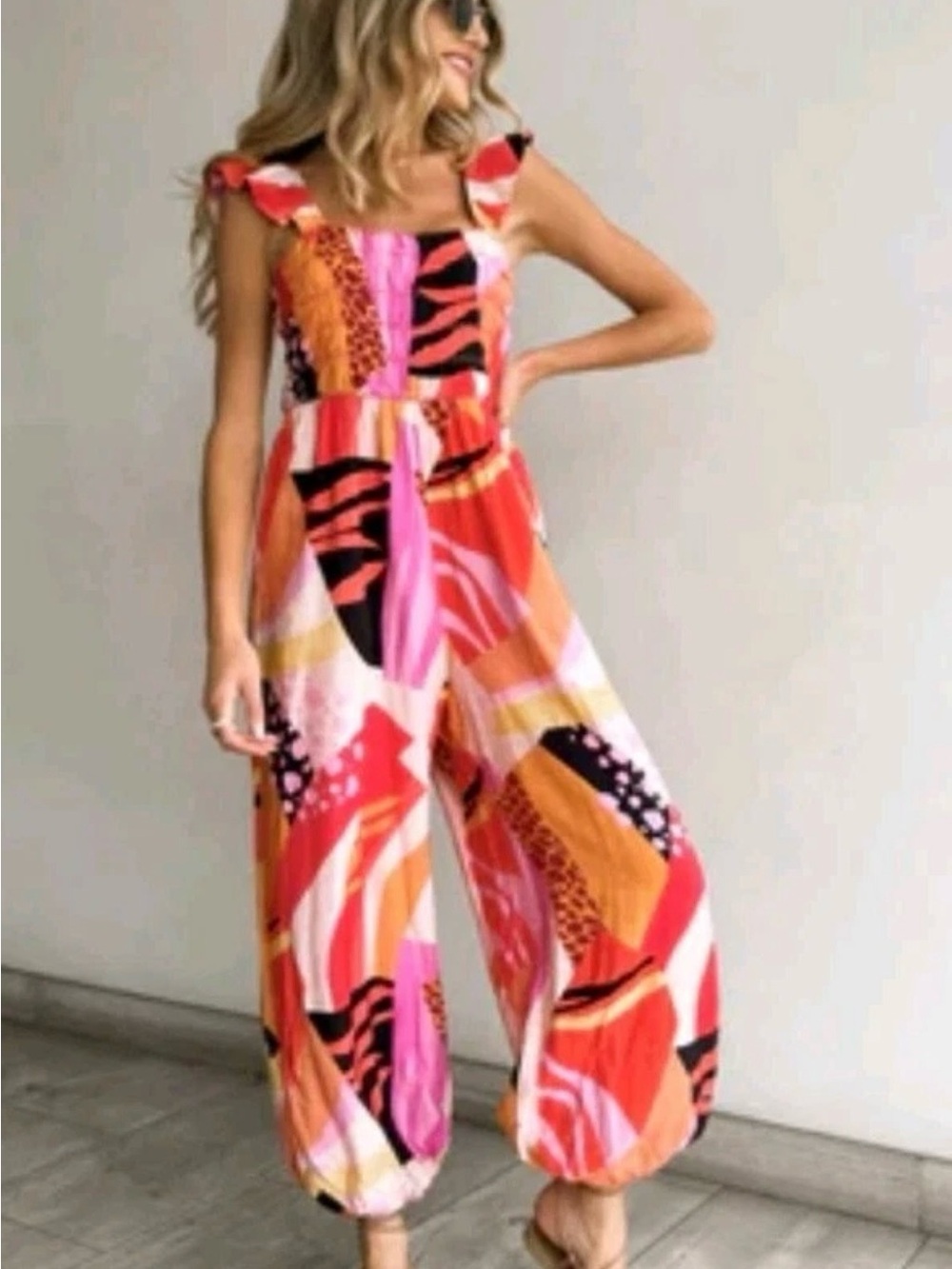 Fate Vibrant Abstract Print Jumpsuit | Summer Vacation Statement Piece